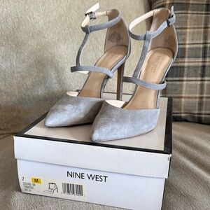 Nine West Women's Gray Strappy Heels